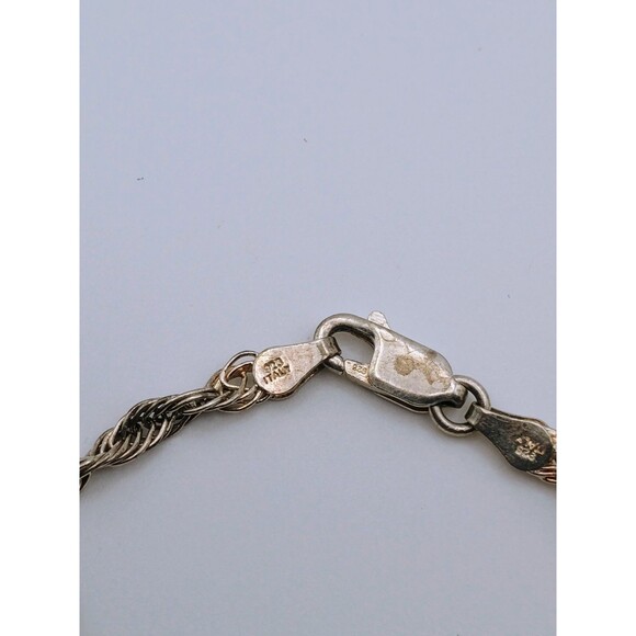 Vintage Italian 925 Sterling Silver Woven Rope Bracelet P.R. Maker’s Mark - Picture 3 of 4